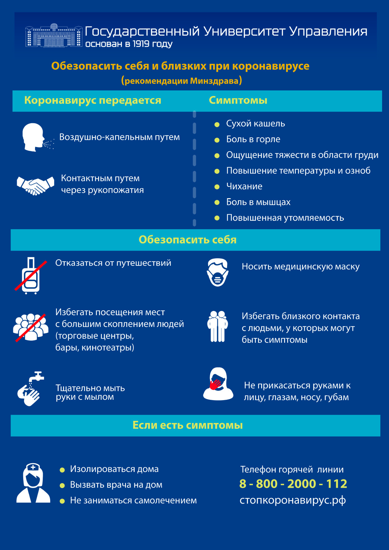 Памятка по профилактике коронавируса - Официальный сайт Государственного  университета управления